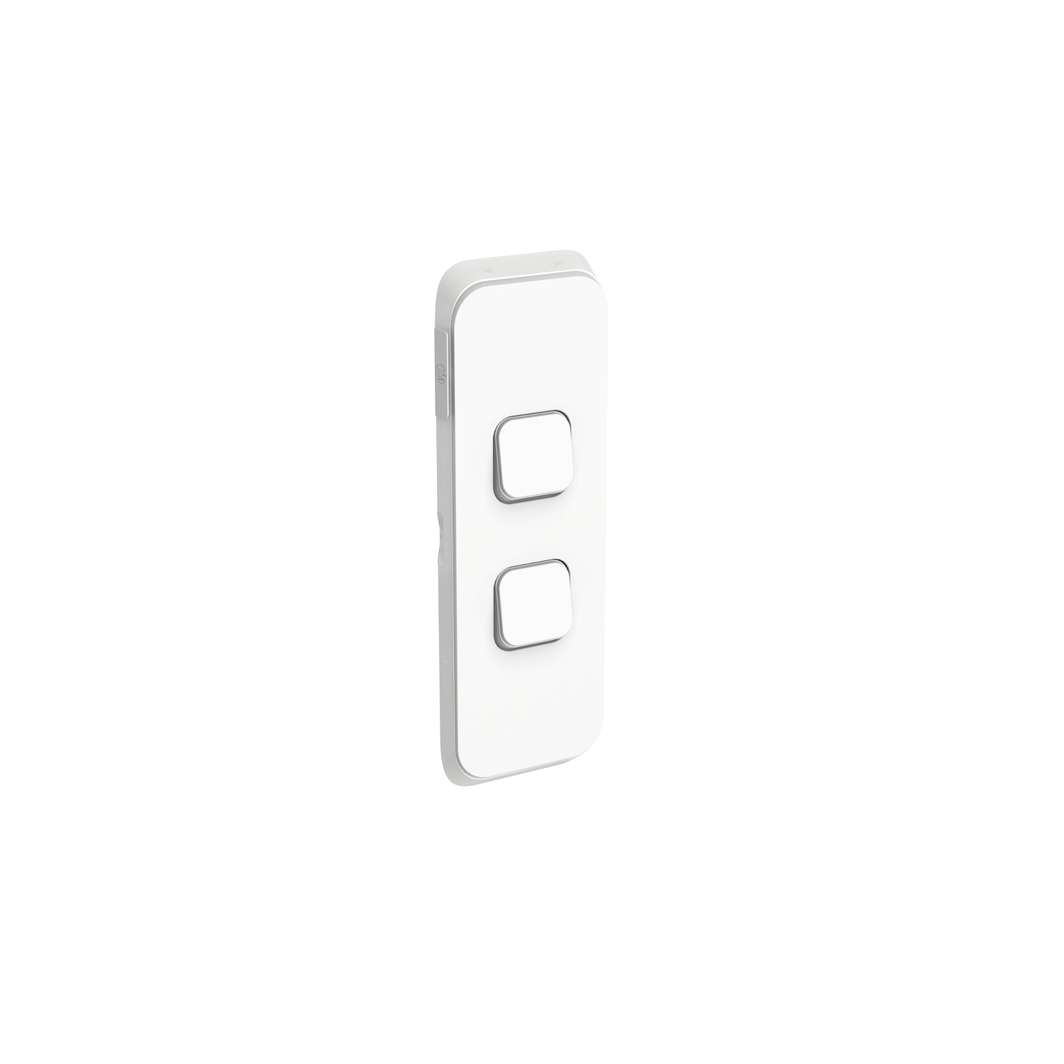 PDL362C-VW - PDL Iconic Cover Plate Switch Architrave 2Gang - Vivid White